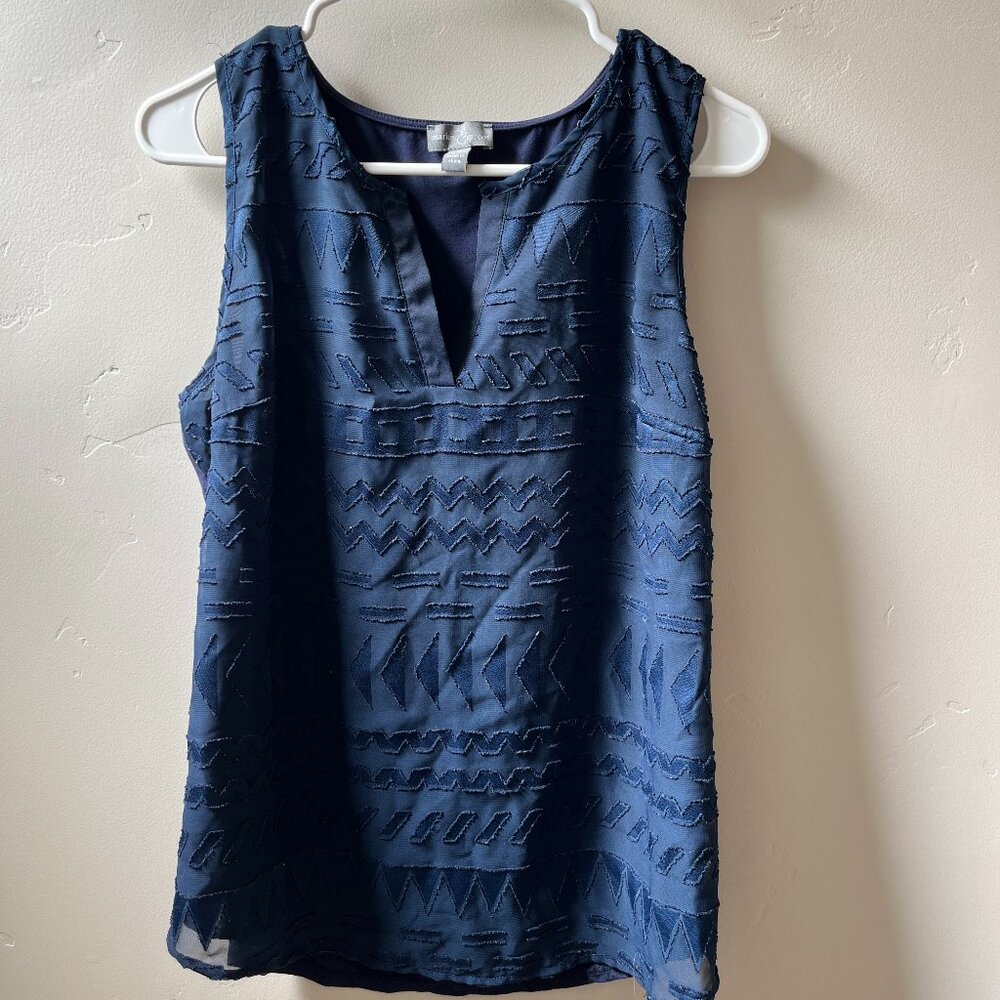 Navy Blue Sleeveless Blouse